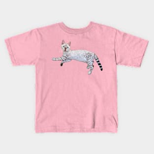 Snow Lynx Bengal Cat Blep Kids T-Shirt